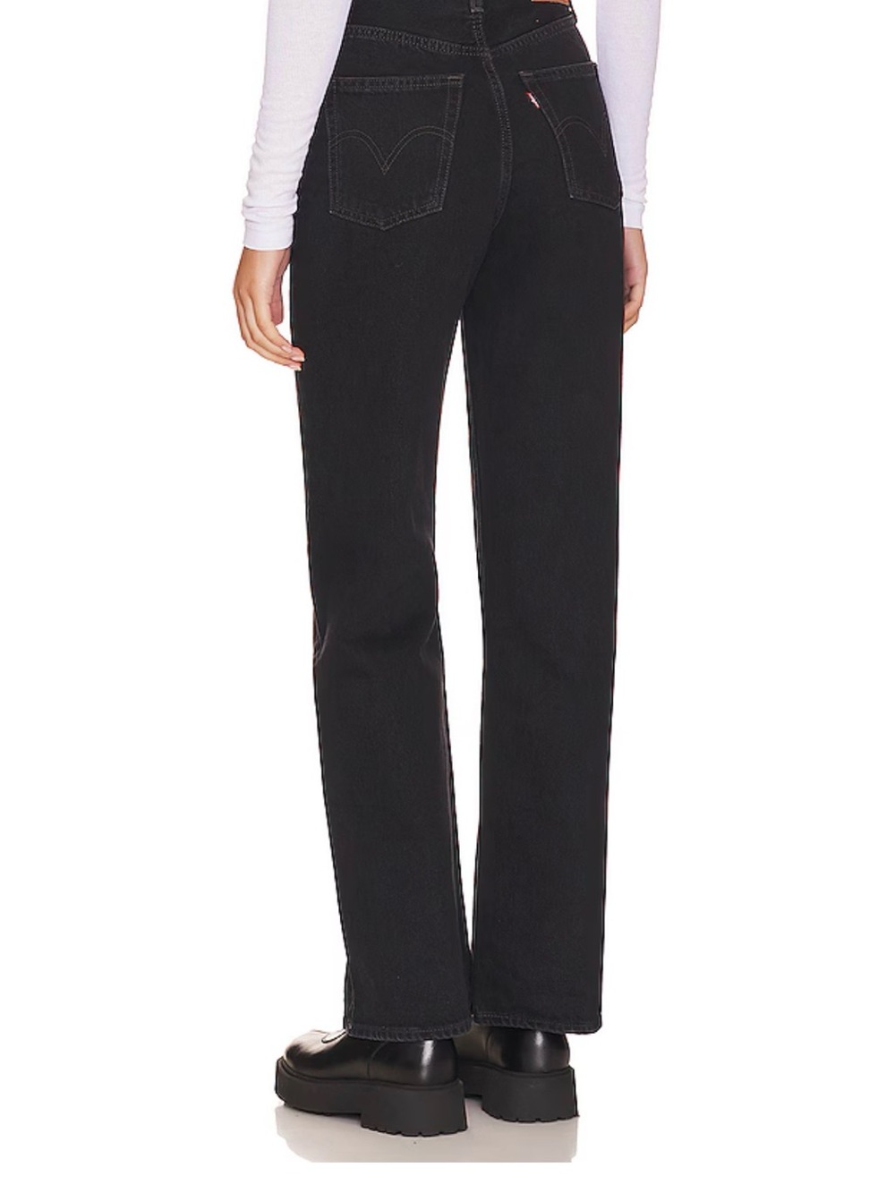 Levi's Black Ribcage Wide-Leg Women's Jeans with Classic Back Pockets